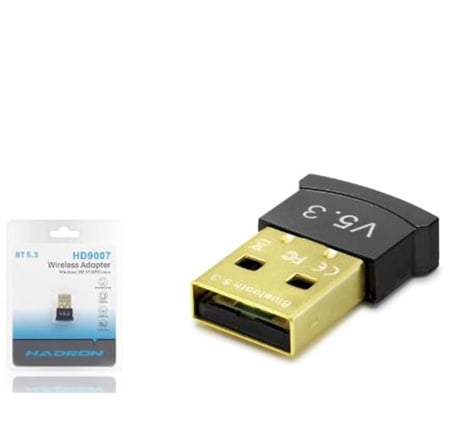 HADRON HD9007 USB Bluetooth Adaptör 5.3 Siyah (KDO)
