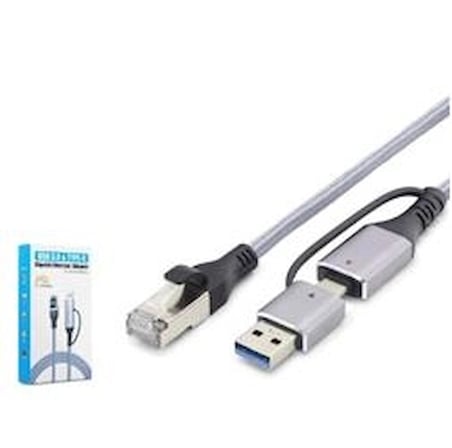 HADRON HDX7876 USB Type C 3.0 Ethernet Adaptör Gigabit Gri (KDO)