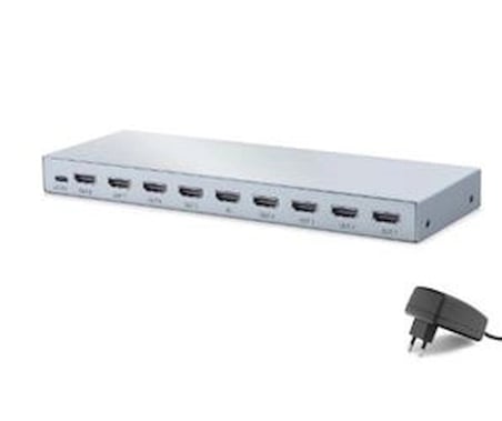 HADRON HDX1430 HDMI Splitter EDID 4K 60 Hz 1 Giriş 8 Çıkış Gri (KDO)