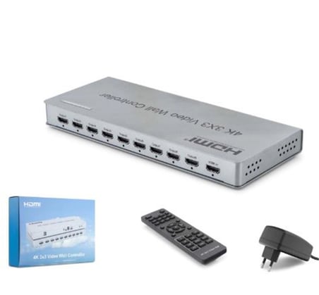 HADRON HDX1434 HDMI Video Wall Controller Kumandalı 4K 9 Ekran Gri (KDO)