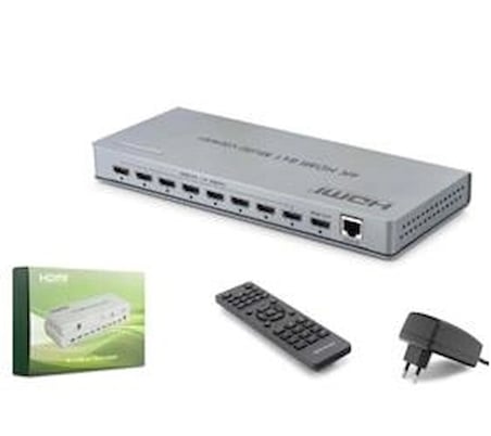 HADRON HDX1438 HDMI Multi Viewer Network Kontrollü Kumandalı 4K 30 Hz 8 Giriş 1 Çıkış Gri (KDO)