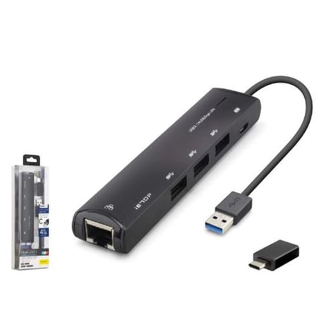 iETOP HDX7897 USB Type-C 3.2 Gen1 Combo Hub Gigabit LAN 4 Port 5 Gbps Siyah (KDO)