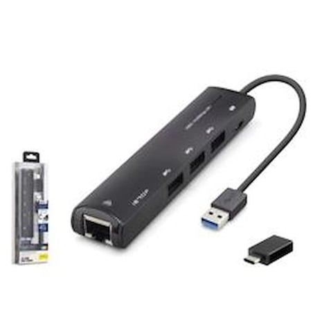 iETOP HDX7897 USB Type-C 3.2 Gen1 Combo Hub Gigabit LAN 4 Port 5 Gbps Siyah (KDO)