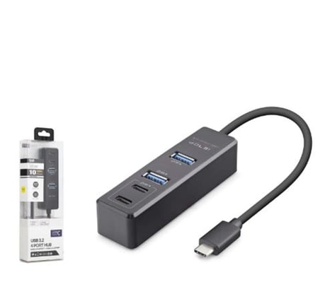 iETOP TU1009 Type-C 3.2 Gen2 Hub 4 Port 10 Gbps Siyah (KDO)