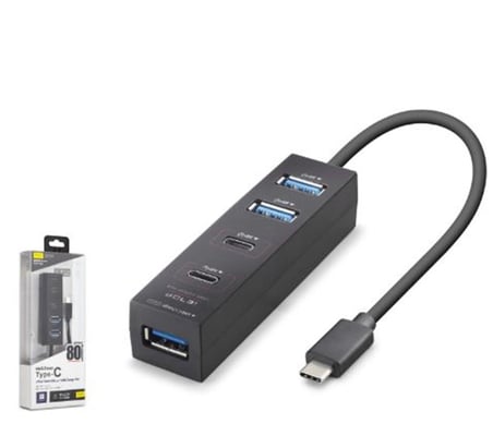 iETOP TU0529 Type-C 3.2 Gen1 Hub 4 Port 5 Gbps 80 cm Siyah (KDO)