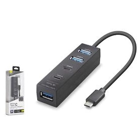 iETOP TU0529 Type-C 3.2 Gen1 Hub 4 Port 5 Gbps 80 cm Siyah (KDO)