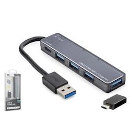 iETOP TU360 USB Type-C 3.1 Gen1 Hub 4 Port 5 Gbps Gri (KDO)