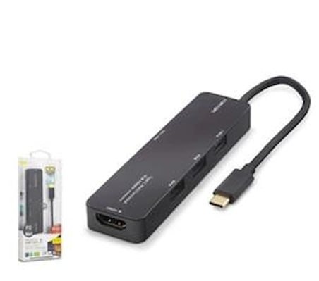 iETOP TUH305 Type-C 3.2 Gen1 Combo Hub PD HDMI 4K 5 Port 5 Gbps Siyah (KDO)