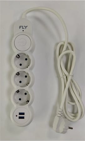 Fly 3393-01 3lü 2mt 2.1A Anahtarlı 2Usb Şarj Çıkışlı Akım Korumalı 2500w (KDO)
