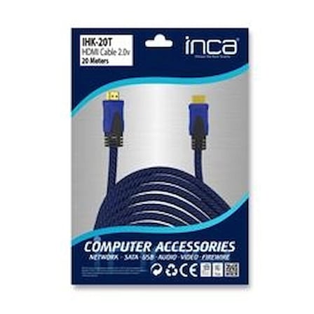 Inca IHK-20T 2.0 20mt  Altın Uç  Hdmı Kablo 18 Gbps 4K& 2K & FULL HD (KDO)
