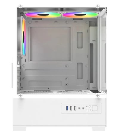 PowerBoost PB-M5001W 500w 3-12cm Rainbow Fanlı USB 3.0 Seaview M-ATX Gaming Beyaz Kasa (KDO)