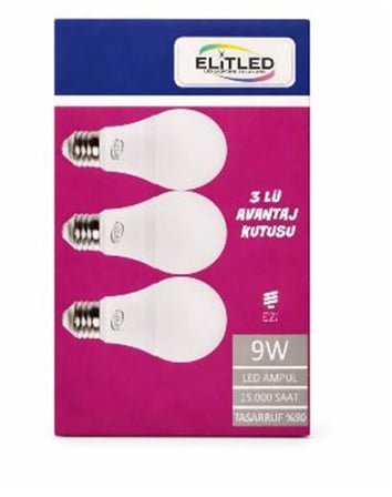 ELİTLED 9W 3LÜ SET AVANTAJ KUTU (KDO)