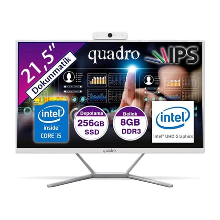 Quadro Stark Touch H8122-T45825 Ci5 4590S 3.0Ghz 8gb 256gb 21.5"  Dokunmatik Freedos AIO Bilgisayar (KDO)