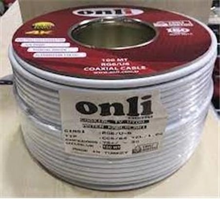 Onli ON-9601 RG6-U6 96 Tel 1,02 CCS-AL 100 metre Anten Uydu Kablosu (KDO)