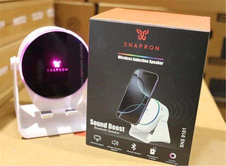 Snapron SNS-9101 Beyaz (İNDUCTİON Özellikli) RGB Bluetooth Speaker (Phone Stand-Ambient Light) (KDO)