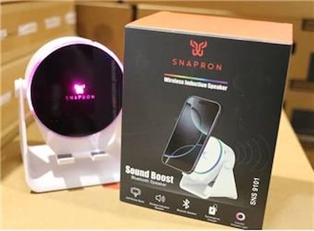 Snapron SNS-9101 Beyaz (İNDUCTİON Özellikli) RGB Bluetooth Speaker (Phone Stand-Ambient Light) (KDO)