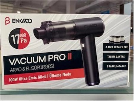 Enkado EKD-SP10 17000PA 2000ah Güçlü Vakum Ve Üflemeli Şarjlı Elektrikli Araç Süpürgesi 3ad Filtre (KDO)