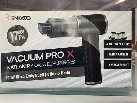 Enkado EKD-SP20 17000PA 2000MAH Güçlü Vakum-Üflemeli Şarjlı Katlanabilir Araç Süpürgesi 3ad Filtr (KDO)