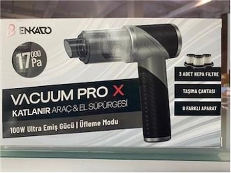 Enkado EKD-SP20 17000PA 2000MAH Güçlü Vakum-Üflemeli Şarjlı Katlanabilir Araç Süpürgesi 3ad Filtr (KDO)
