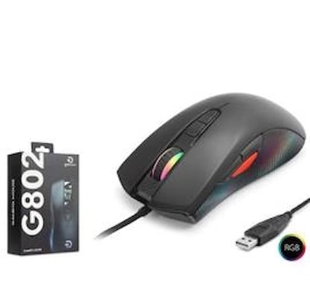 GOOD PRO G802 RGB Gaming Mouse 7200 DPI 8 Tuş 1000Hz Siyah (KDO)