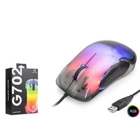 GOOD PRO G702 RGB Gaming Mouse 7200 DPI 6 Tuş 1000Hz Kristal Siyah (KDO)
