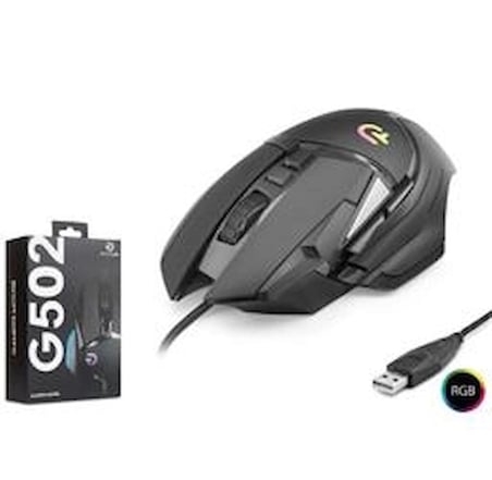 GOOD PRO G502 RGB Gaming Mouse 7200 DPI 6 Tuş 1000Hz Siyah (KDO)