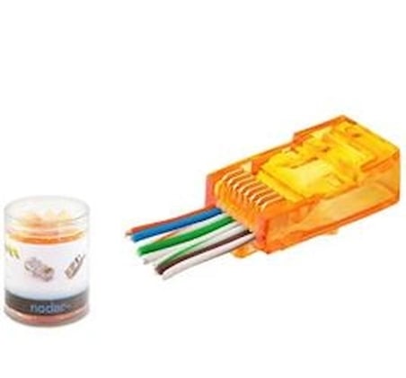 NODAR ND2405 CAT6 EZ RJ45 Konnektör 100 Adet Plastik Kutu -Turuncu (KDO)