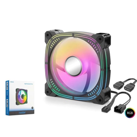 Nodar Nd2656 Kasa Fanı 3.Nesil İç ve Dış Parıltı Argb 12Cm Siyah (KDO)