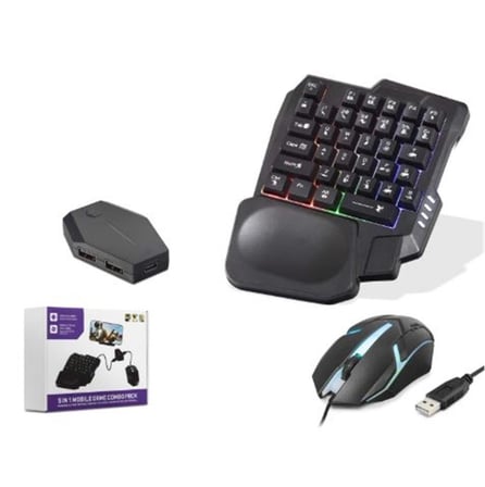 NODAR ND762 Mobil Oyun Klavye Mouse Dönüştürücü Seti RGB Siyah (KDO)