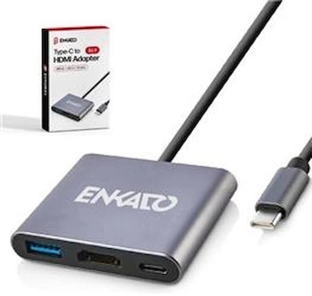 ENKADO EKD-TP43 TYPCE-C TO 3 İN1 HDMI +PD +USB 3,0 ADAPTÖR (KDO)