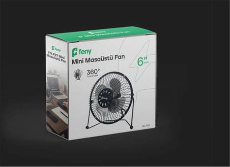 Feny FN-F87 Metal 360 Derece Dönebilen 6" Mini Masaüstü Fan (KDO)