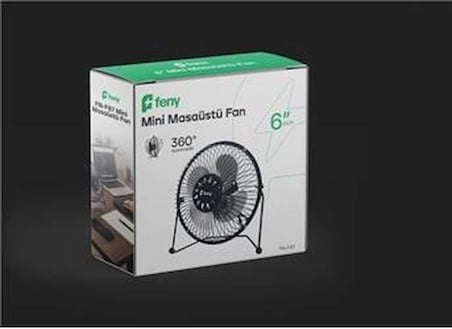 Feny FN-F87 Metal 360 Derece Dönebilen 6" Mini Masaüstü Fan (KDO)