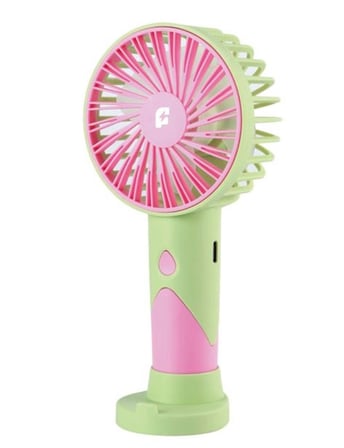 Feny FN-F20 Yeşil-Pembe Kademeli Ultra Sessiz Şarjlı Taşınabilir 500Mah Mini El Fanı (KDO)
