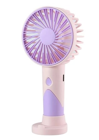 Feny FN-F20 Pembe-Mor Kademeli Ultra Sessiz Şarjlı Taşınabilir 500Mah Mini El Fanı (KDO)