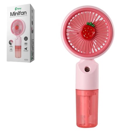 Feny FN-F50 Pembe Kademeli Ultra Sessiz Buharlı Şarjlı 800Mah Mini El Fanı (KDO)
