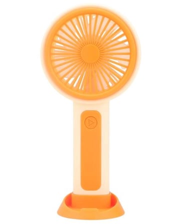 Feny FN-F25 Krem- Turuncu Kademeli Ultra Sessiz Şarjlı Taşınabilir,Standlı 500Mah Mini El Fanı (KDO)