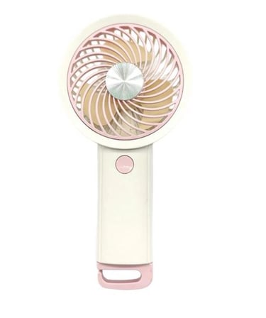 Feny FN-F35 Beyaz-Pembe Kademeli Kancalı Ultra Sessiz Taşınabilir Şarjlı 500Mah Mini El Fanı (KDO)
