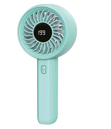 Feny FN-F45 Yeşil Kademeli Ultra Sessiz Led Göstergeli Şarjlı 1800Mah Turbo Mini El Fanı (KDO)