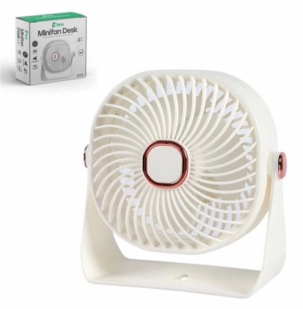Feny FN-F55 Beyaz Ultra Sessiz 3 Kademeli Şarjlı 800Mah Masa Fanı 4" (KDO)