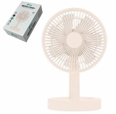 Feny FN-F75 Beyaz 3 Kademeli Otomatik 180 Derece Dönebilen Şarjlı 1800Mah Premium Masa Üstü Fan (KDO)