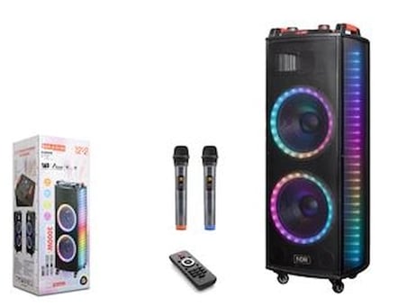 Nodar NDR1212S 12" Bluetooth Speaker Mikrofonlu Uzaktan Kumandalı 2x12" 400-330-1090MM (KDO)