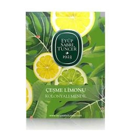 Eyüp Sabri Tuncer 50li Mendil Çeşme limonu Kolonyalı  (9,3 x 12,5) Doypack (KDO)