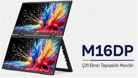 Ttec M16DP 16" FHD Çift Ekran Taşınabilir Led Monitör (KDO)