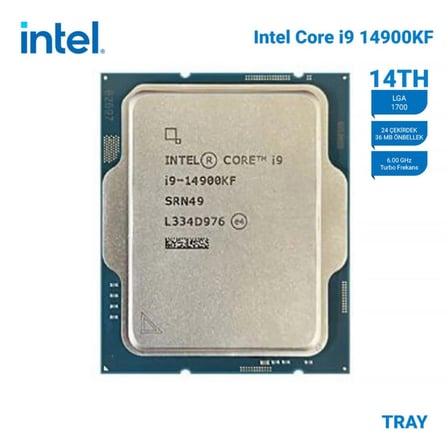 Intel Core i9 14900KF TRAY 3.2GHz 36MB Önbellek 24 Çekirdek 1700 10nm Kutusuz İşlemci (KDO)