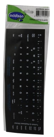 Addison 300161 Türkçe q Siyah Klavye Stıker (KDO)