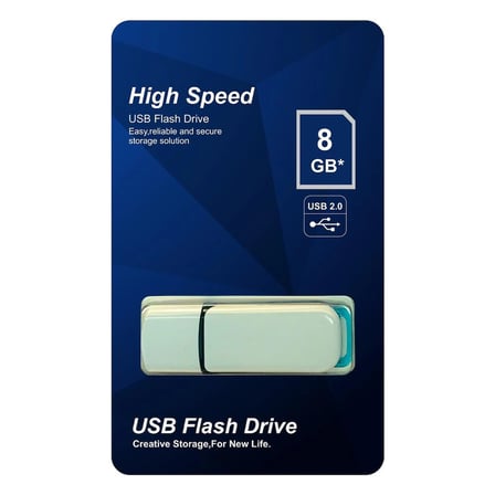 Elba 8GB Plastik Beyaz-Mavi 2.0 USB Flash Bellek (KDO)
