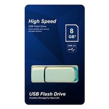 Elba 8GB Plastik Beyaz-Mavi 2.0 USB Flash Bellek (KDO)