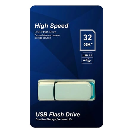 Elba 32GB Plastik Beyaz-Mavi 2.0 USB Flash Bellek (KDO)