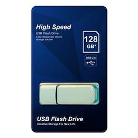 Elba 128GB Plastik Beyaz-Mavi 2.0 USB Flash Bellek (KDO)
