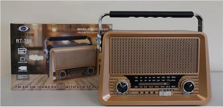 Everton Rt-756  Bluetooth Fm-Usb-Tf-Aux Şarjlı Nostaljik Radyo (KDO)